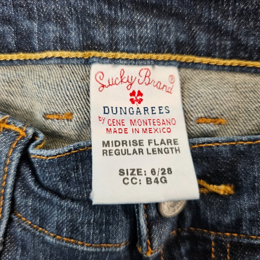 Lucky Brand Women's Jeans Dungarees Gene Montesano Mid-Rise Flare 6/28 - Picture 9 of 10
